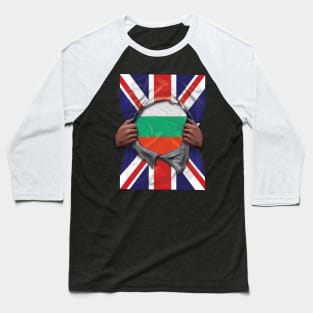 Bulgaria Flag Great Britain Flag Ripped - Gift for Bulgarian From Bulgaria Baseball T-Shirt